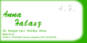 anna halasz business card