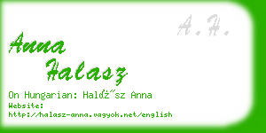 anna halasz business card